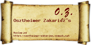 Osztheimer Zakariás névjegykártya